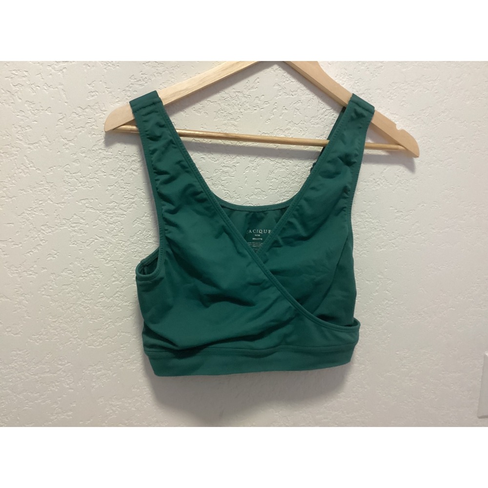 Cacique Bralette Womens‎ 18/20  Green Adjustable Strap Surplice Wireless